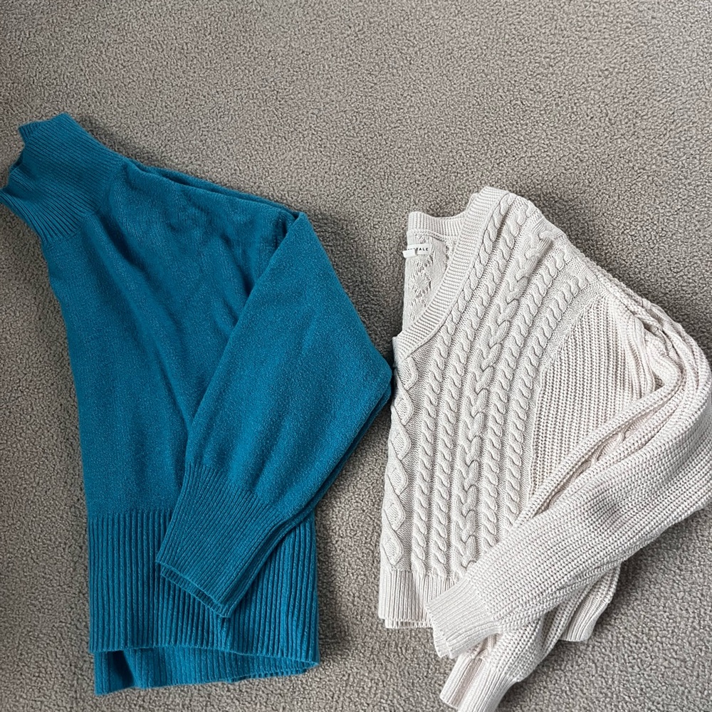 Blue Turtleneck Women's Sweater